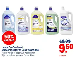 Makro Lenor Professional wasverzachter of Dash wasmiddel aanbieding