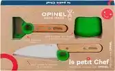 Bol.com Opinel Le Petit Chef Kinderkeukensetje Groen - 3-delig - Koksmes Vingerbeschermer en Dunschiller aanbieding