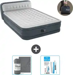 Praxis Intex Luchtbed - 2-Persoons - 152 x 236 x 86 cm - Grijs - Inclusief pomp - Accessoires CB20 aanbieding