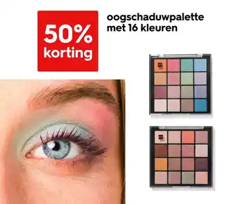 HEMA Oogschaduwpalette met 16 kleuren aanbieding