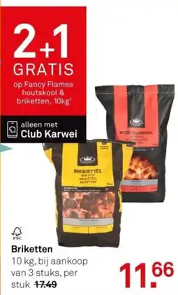 Karwei Op fancy flames houtskool & briketten aanbieding