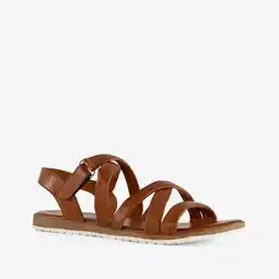 Scapino Harper leren dames sandalen cognac aanbieding