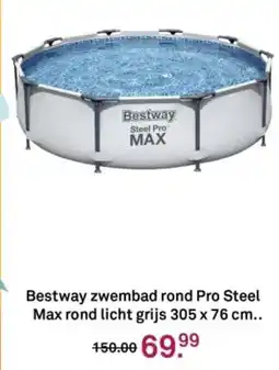 Karwei Bestway zwembad rond Pro Steel Max rond licht grijs aanbieding