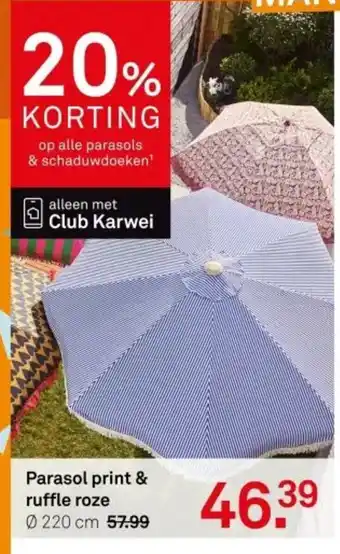 Karwei Parasol print & ruffle roze aanbieding