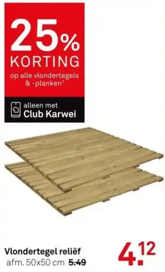 Karwei Vlondertegel reliëf aanbieding