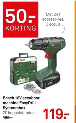 Karwei Bosch 18V accuboor machine EasyDrill Systeembox aanbieding
