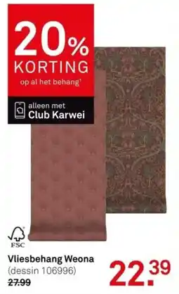 Karwei Vliesbehang Weona aanbieding