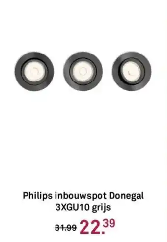 Karwei Philips inbouwspot Donegal 3XGU10 grijs aanbieding