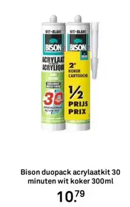 Karwei Bison duopack acrylaatkit 30 minuten wit koker aanbieding