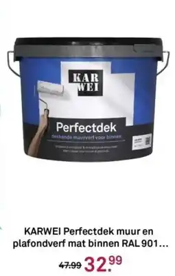 Karwei KARWEI Perfectdek muur en plafondverf mat binnen RAL 901 aanbieding