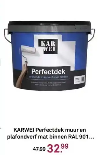 Karwei KARWEI Perfectdek muur en plafondverf mat binnen RAL 901 aanbieding