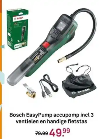 Karwei Bosch EasyPump accupomp incl 3 ventielen en handige fietstas aanbieding