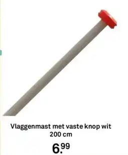 Karwei Vlaggenmast met vaste knop wit aanbieding
