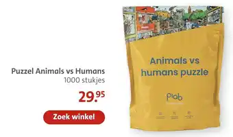 Bruna Puzzel Animals vs Humans aanbieding