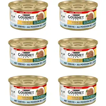 Albert Heijn Gourmet Gold malse lekkernijen met zeevis 6-pack aanbieding