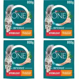 Albert Heijn Purina ONE ONE Sterilcat rijk aan kip 4-pack aanbieding