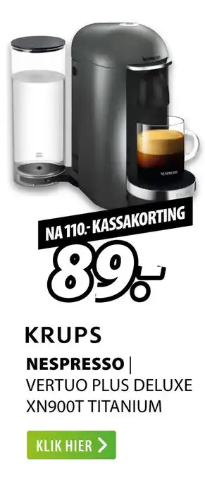 Expert Nespresso | Vertuo Plus Deluxe Xn900T Titanium aanbieding