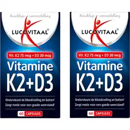 Albert Heijn Lucovitaal K2 + D3 vitamine capsules 2-pack aanbieding