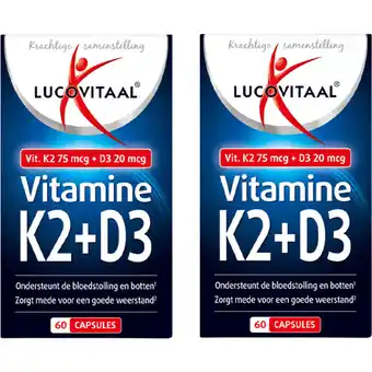 Albert Heijn Lucovitaal K2 + D3 vitamine capsules 2-pack aanbieding