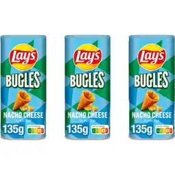 Albert Heijn Lay's Bugles Nacho Cheese Canister 3-pack aanbieding