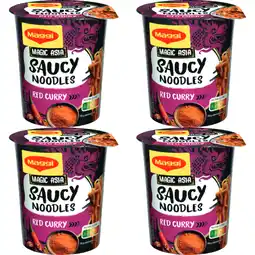 Albert Heijn Maggi Saucy noodles red curry 4-pack aanbieding