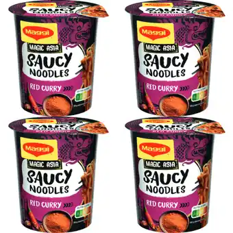 Albert Heijn Maggi Saucy noodles red curry 4-pack aanbieding