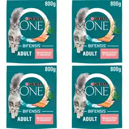 Albert Heijn Purina ONE ONE Adult rijk aan zalm 4-pack aanbieding