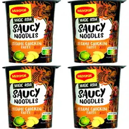 Albert Heijn Maggi Saucy noodles sesame chicken 4-pack aanbieding