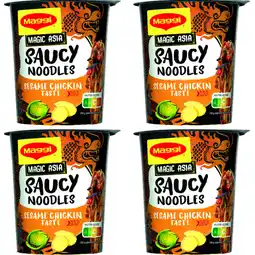 Albert Heijn Maggi Saucy noodles sesame chicken 4-pack aanbieding