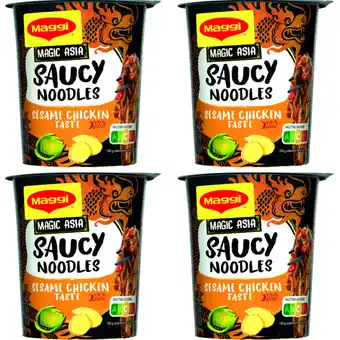 Albert Heijn Maggi Saucy noodles sesame chicken 4-pack aanbieding