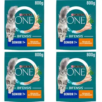 Albert Heijn Purina ONE ONE Senior rijk aan kip 4-pack aanbieding
