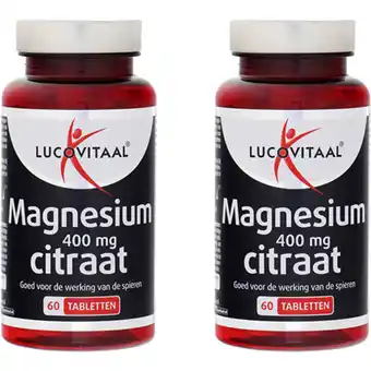 Albert Heijn Lucovitaal Magnesium 400mg citraat 2-pack aanbieding