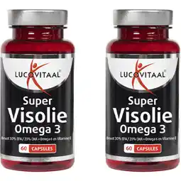 Albert Heijn Lucovitaal Visolie omega 3 capsules 2-pack aanbieding