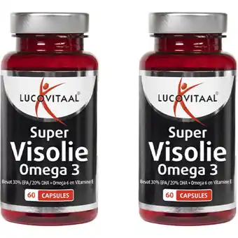 Albert Heijn Lucovitaal Visolie omega 3 capsules 2-pack aanbieding