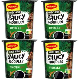 Albert Heijn Maggi Saucy noodles teriyaki 4-pack aanbieding