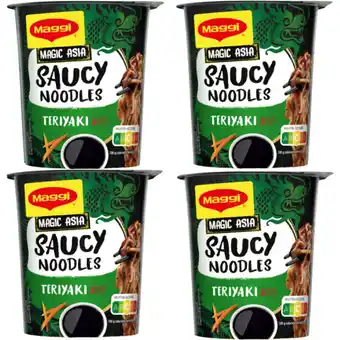 Albert Heijn Maggi Saucy noodles teriyaki 4-pack aanbieding