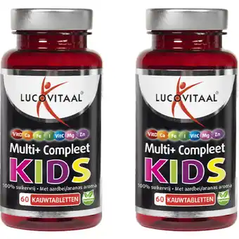 Albert Heijn Lucovitaal Multi+ compleet kids kauwtablet 2-pack aanbieding