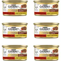 Albert Heijn Gourmet Gold cassolettes met rund & kip 6-pack aanbieding