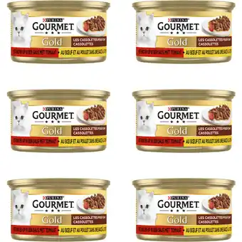 Albert Heijn Gourmet Gold cassolettes met rund & kip 6-pack aanbieding