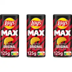Albert Heijn Lay's MAX Salted Canister 3-pack aanbieding