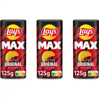 Albert Heijn Lay's MAX Salted Canister 3-pack aanbieding