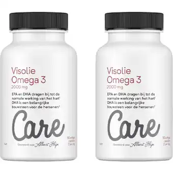 Albert Heijn Care Visolie omega3 2000mg 2-pack aanbieding