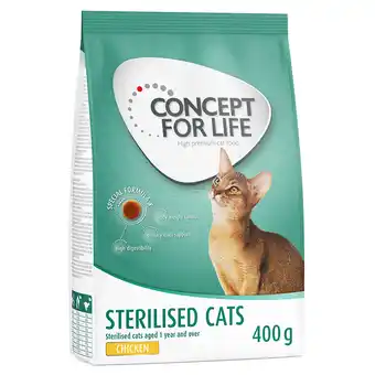 Zooplus 400g Sterilised Cats - Kip Concept for Life droogvoer voor katten aanbieding