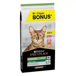 Zooplus 10 kg + 2 kg gratis! Pro Plan Sterilised Kalkoen droogvoer voor katten 12kg aanbieding