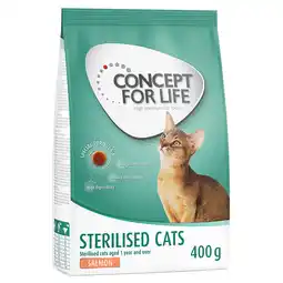 Zooplus 400g Sterilised Cats - Zalm Concept for Life droogvoer voor katten aanbieding