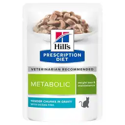 Zooplus 12x 85g Hill's Prescription Diet Feline Metabolic met Zeevis nat kattenvoer aanbieding