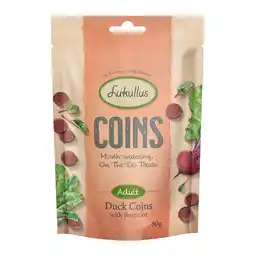 Zooplus 80g - Lukullus Coins Eend aanbieding