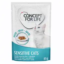 Zooplus 48 x 85 g Concept for Life natvoer voor katten - Sensitive Cats in gelei       aanbieding