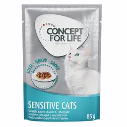 Zooplus 48 x 85 g Concept for Life natvoer voor katten - Sensitive Cats in saus aanbieding