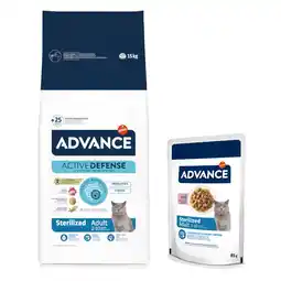 Zooplus 70% Korting! 10 kg / 15 kg Advance Droogvoer voor katten + 12 x 85 g natvoer voor katten aanbieding